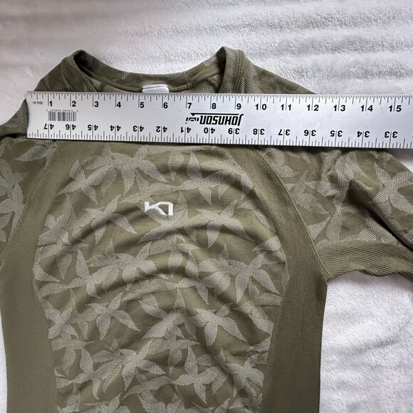Kari Traa Women Butterfly Baselayer Long-Sleeve Top Medium Olive Green Crew Neck - Picture 6 of 8